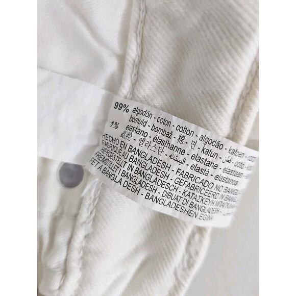 ZARA ~Woman Size 6~ White Straight Leg Hight Rise Jeans Cotton Blend. - Picture 7 of 14